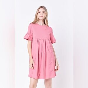 English Factory Mixed Media Short-Sleeve Mini Dress Size Large NWT!